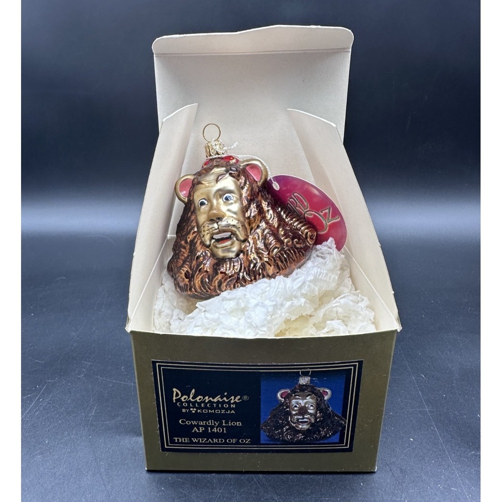 KURT ADLER POLONAISE WIZARD OF OZ COLLECTION COWARDLY LION ORNAMENT AP 1401 3.5"